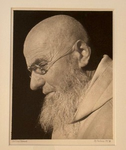 lot 129 image: Framed Black and White Portrait Photograph Certosa Monk by Cy DeCosse