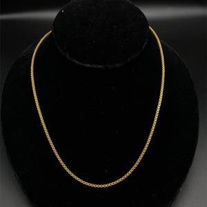 Shiny Fancy Box Chain Necklace in 18k Yellow Gold Durable Square Geometric Links  VIDEO 