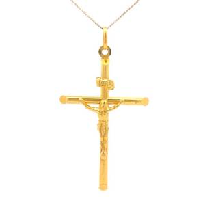 Crucifix Cross Drop Pendant Pendant in 14k Yellow Gold