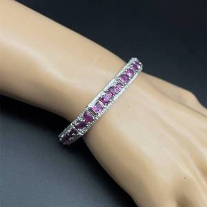 15.72 Carat Extremely Rare NO HEAT Kashmir Pink-Purple Sapphire &amp Natural Diamond Tennis Bracelet in Platinum GIA Report Appraisal Value $65,840 VIDEO