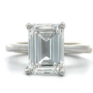 5.02 Carat Emerald Cut VS ClarityD Color Diamond Solitaire Ring in 18k White Gold Appraisal Value $48,390 (Included) VIDEO