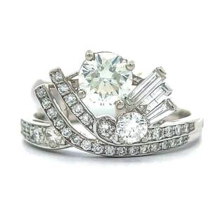1.41 Carat VS ClarityF-Color Natural Diamond Half Halo Cluster Crown Ring in Platinum Appraisal Value $15,820 (Included) VIDEO