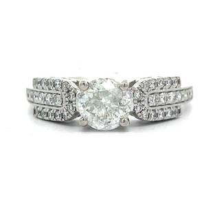 1.29 Carat VS ClarityE-Color Natural Diamond Solitaire Multi-Row Ring in Platinum w Certification - Appraisal Value $12,310 (Included)