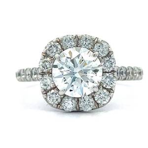 3.50 Carat Designer NEIL LANE Diamond Halo Ring in 14k White Gold w IGI Report $7850 Retail VIDEO