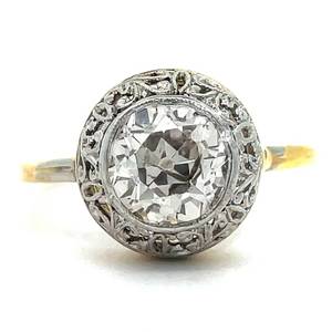 2.00 Carat Old European Cut Natural Diamond Solitaire Art Deco Ring 14k Gold $12,900 Retail VIDEO