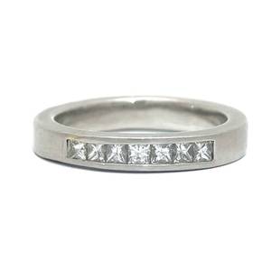0.80ct Princess Cut F-ColorVS Clarity Natural Diamond Channel Set Band in Platinum $2950 Retail  VIDEO 