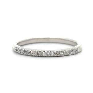 Diamond 14 Eternity Ultra-Slim Stacking Ring in White Gold $895 Retail  VIDEO 