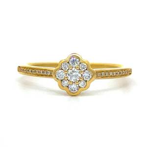 NEW Natural Diamond Sleek Cluster Petite Ring in 14k Yellow Gold $1795 Retail VIDEO