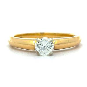 0.40ct Natural Diamond Round Brilliant Cut Classic Solitaire Ring in 14k Yellow Gold $2200  VIDEO 