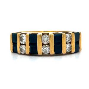 Deep Blue Sapphire &amp Natural Diamond Ring in 14k Yellow Gold $2400 Retail  VIDEO 
