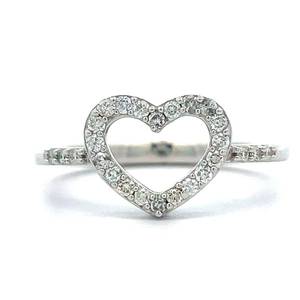 BRAND NEW 14 Carat Natural Diamond Open Heart Halo Pave Ring