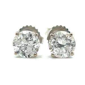 BRAND NEW 2.06ct G-Color Natural Diamond Solitaire Stud Earrings in 14k White Gold Appraisal Value $16,170 (Included) VIDEO