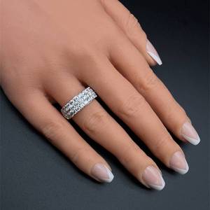 2.89 Carat Diamond Triple Row Ring in 14k Rose Gold Appraisal Value $11,890 (Appraisal Included)