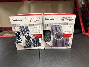 lot 26 image: 2 Brookstone Heated Throw Blankets - Like New Tested Working