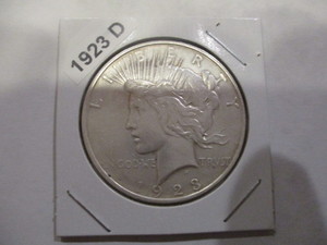 lot 3 image: 1923-D (Denver Mint) - Peace Silver Dollar