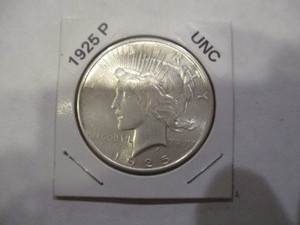 lot 4 image: 1925-P (Philadelphia Mint) Peace Silver Dollar - Cartwheel Effect and Original Mint Luster