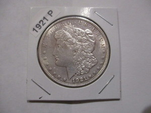 lot 8 image: 1921-P (Philadelphia Mint) Morgan Silver Dollar