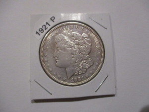 lot 10 image: 1921-P (Philadelphia Mint) Morgan Silver Dollar