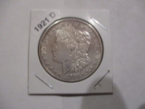 lot 13 image: 1921-D (Denver Mint) Morgan Silver Dollar