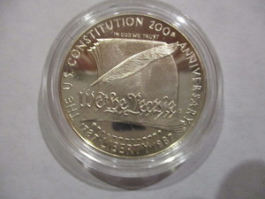 lot 25A image: 1787-1987-S (San Francisco Mint) 200th Anniversary of the US Constitution Silver Commemorative