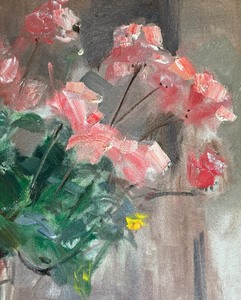 lot 14 image: Original Oil on Board Still Life Painting by Roy E. Larsen, Nantucket 1978
