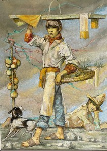 lot 53 image: Original Oil on Canvas Painting by Piletti