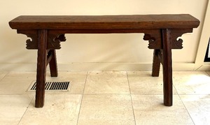 lot 86 image: Antique Northern Elmwood Hebei Province, China Rectangular Slab Seat