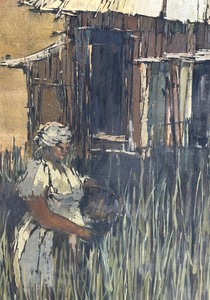 lot 95 image: Haitian Woman Original Painting by Roy Bailey