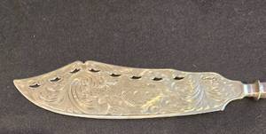 lot 203 image: Lovely Antique Stainless Steel Wedding Cake KnifeServer