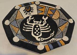 lot 215 image: Stunning Hand-Painted Ethnic South African Bowl