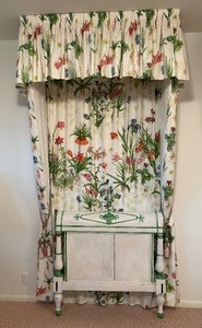 lot 103 image: Pair of Painted Twin Headboards with Canopies