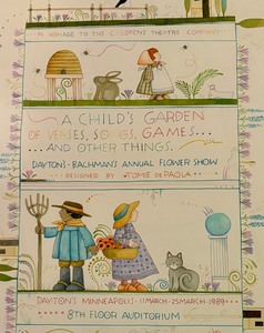 lot 145 image: Signed Tomie DePaola Poster Print for the Daytons Bachmans Annual Flower Show, 1989