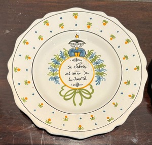 lot 187 image: Two Pretty Hand Painted Plates by Pierre Deux