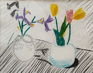 lot 191 image: White Porcelain Limited Edition Framed Print by David Hockney