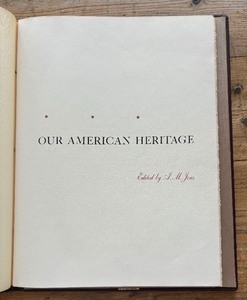 lot 303 image: Our American Heritage Book by Gordon Ritz