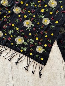 lot 306 image: Lovely Black Beaded Scarf by Sequin