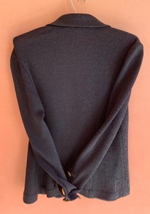 lot 243 image: Pretty Dark Navy St. John Basics Knit Cardigan