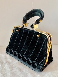 lot 221 image: Black Velvet Clutch Handbag