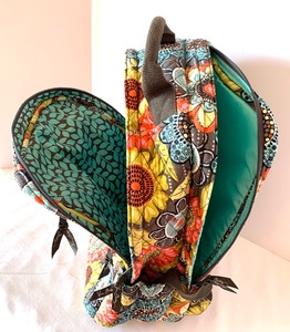 lot 233 image: Floral Vera Bradley Multi Pocket Travel  School Backpack