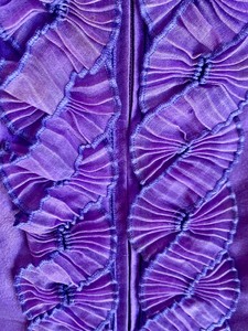 lot 234 image: Beautiful Vintage Armani Purple Ruffle Evening Jacket