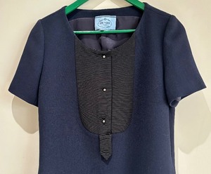 lot 252 image: Classic Navy Short Sleeve Prada Dress
