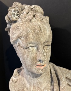 lot 13 image: Antique Cast Stone Garden Bust Sculpture