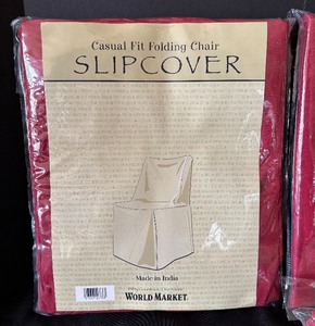 lot 347 image: Set of Four New World Market Casual Fit Folding Chair Covers