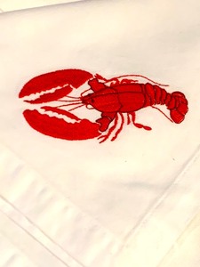 lot 284 image: Fun Lobster Night Napkins, Crackers, Needlepoint Bag and More