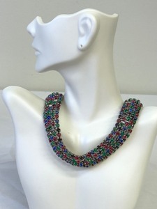 lot 305AA image: Gorgeous Multi Colored B.E. Cook Rhinestone Necklace