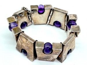 lot 310B image: Artisan Sterling Silver and Amethyst Beaded Bracelet