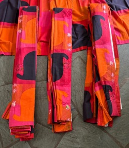 lot 368 image: Four Retro Vintage Curtain Panels  Retro Colorful Fabric