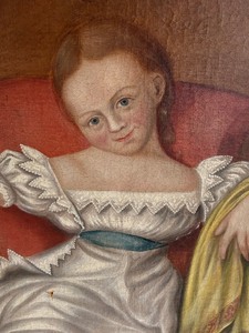 lot 23 image: Original Antique 19th Century Oil on Canvas Portrait Painting