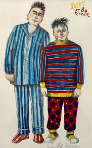 lot 371 image: Bert & Ernie Goodnight Costume Sketch for the Childrens Theater Company