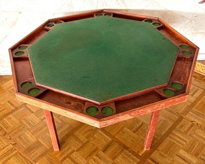 lot 382 image: Octagonal Form Vintage Folding Game Table